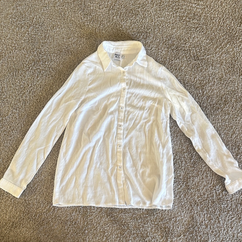 Princess Polly Elegant White Button-Down Shirt